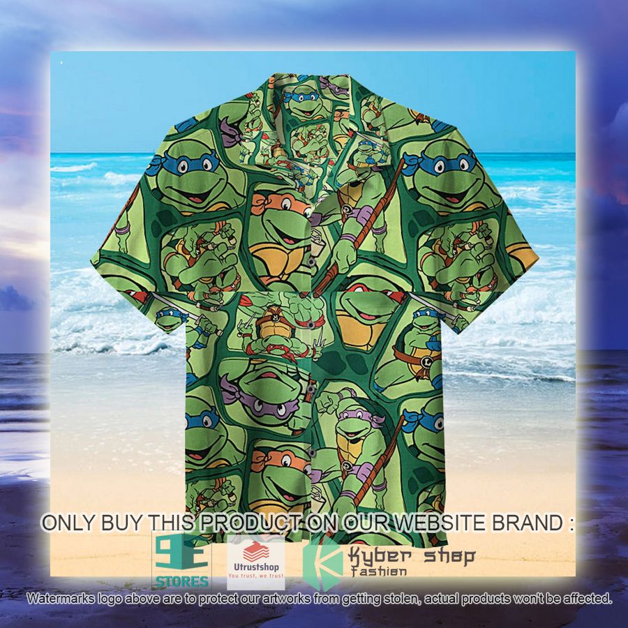 NEW Ninja Turtles green Hawaii Shirt 3 ninja turtles green hawaiian shirt 3 18878