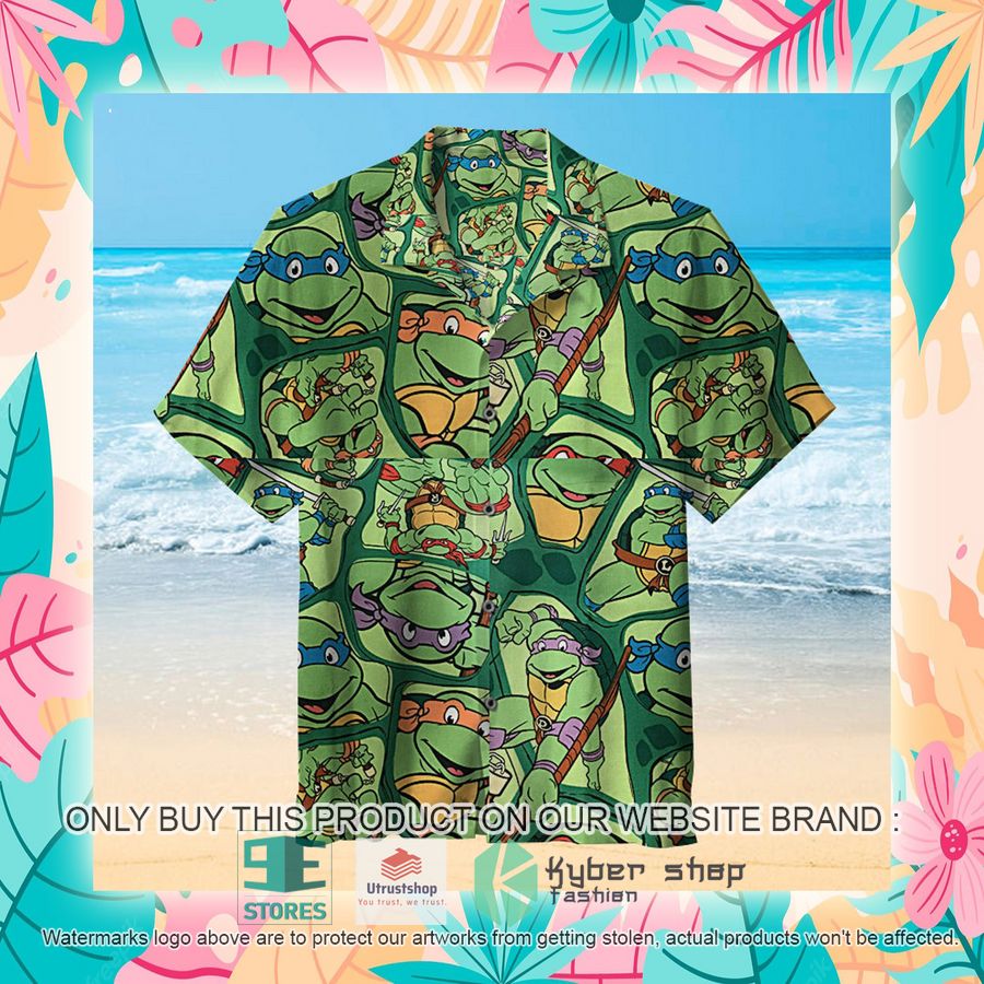 NEW Ninja Turtles green Hawaii Shirt 4 ninja turtles green hawaiian shirt 4 97966