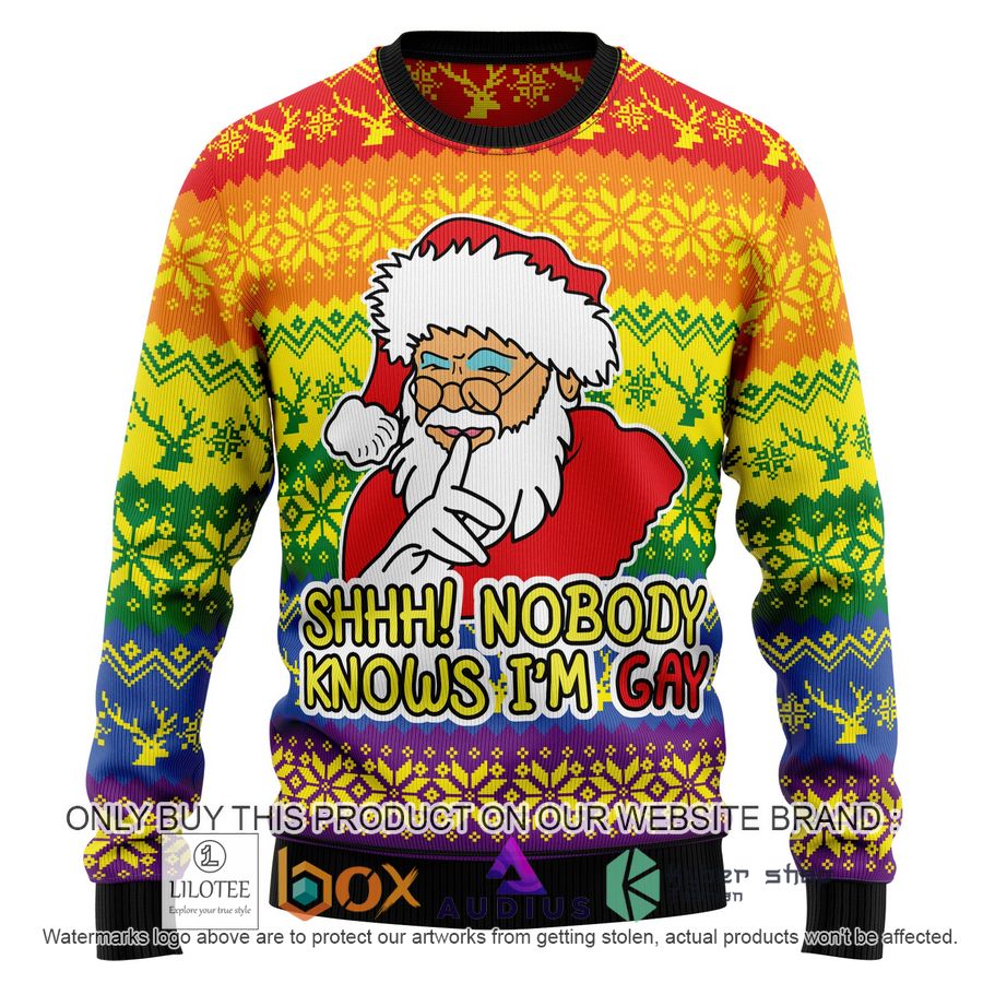 nobody knows im gay ugly christmas sweater 1 64422