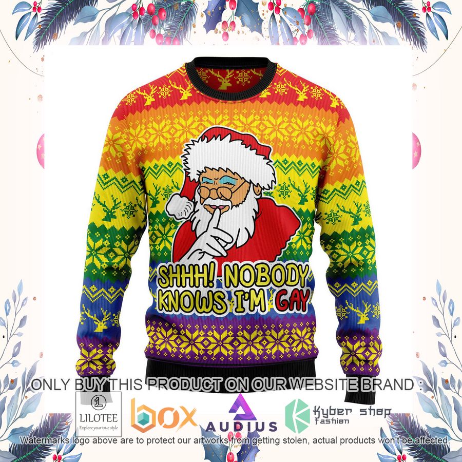 Nobody Knows Im Gay Ugly Christmas Sweater 14 nobody knows im gay ugly christmas sweater 14 50660
