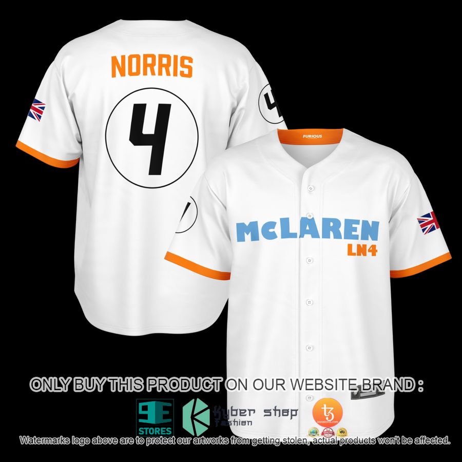 HOT Norris McLaren 4 White Baseball Jersey 1 norris mclaren 4 white baseball jersey 1 58565