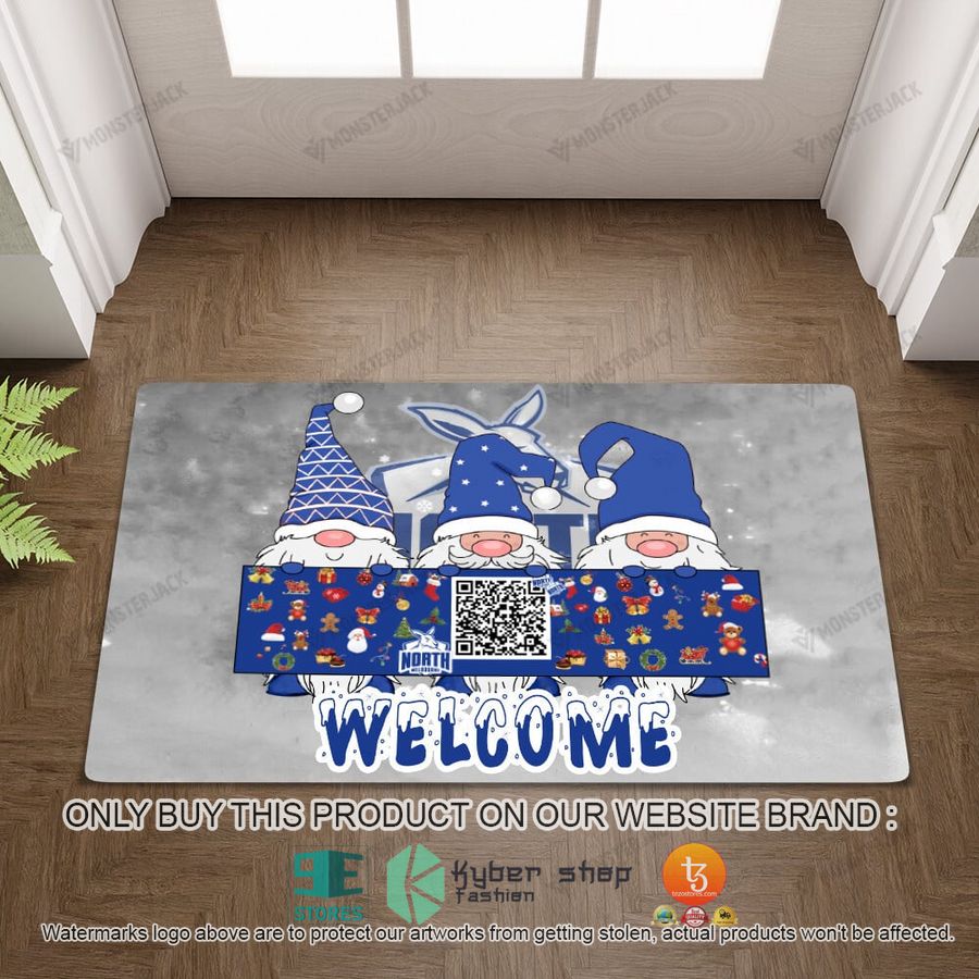 HOT North Melbourne Gnomes Welcome QR Code Doormat 2 north melbourne afl gnomes welcome qr code doormat 2 74359