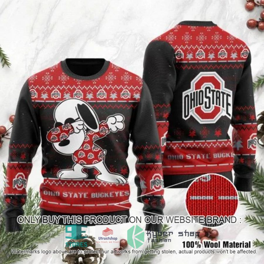 ohio state buckeyes snoopy dabbing ugly chrisrtmas sweater 1 13027