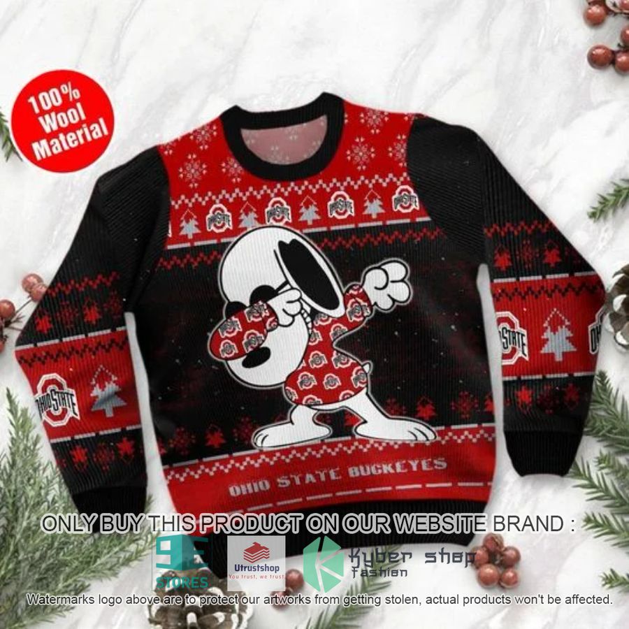 NEW Ohio State Buckeyes Snoopy Dabbing Ugly Sweater 4 ohio state buckeyes snoopy dabbing ugly chrisrtmas sweater 4 56003