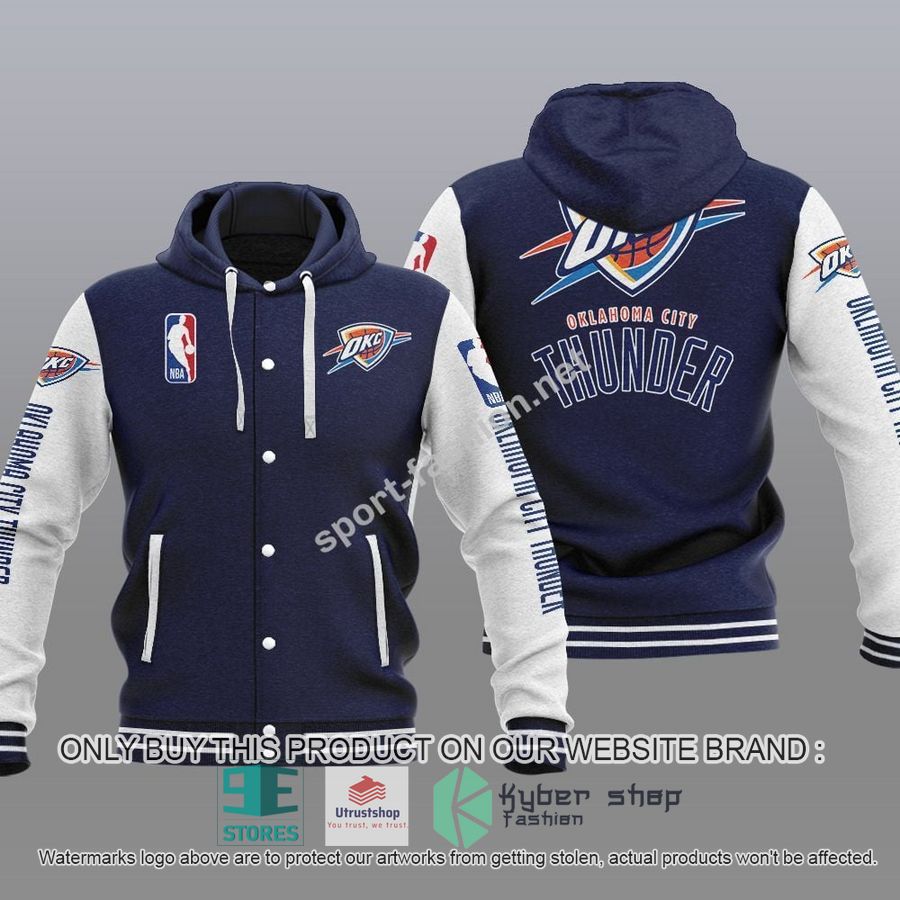 NEW Oklahoma City Thunder Varsity Hoodie Jacket 3 oklahoma city thunder nba baseball hoodie jacket 3 41837