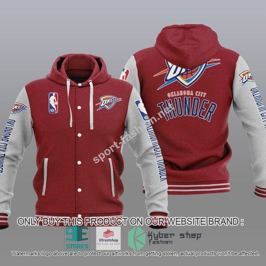 NEW Oklahoma City Thunder Varsity Hoodie Jacket 6 oklahoma city thunder nba baseball hoodie jacket 6 57448