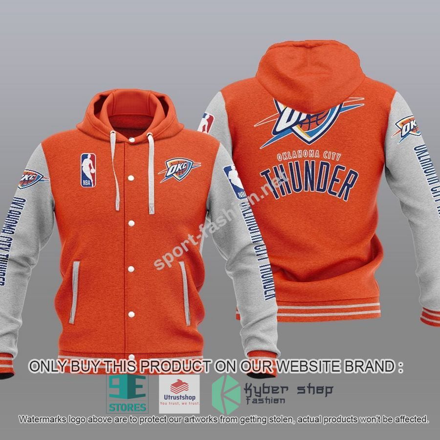 NEW Oklahoma City Thunder Varsity Hoodie Jacket 7 oklahoma city thunder nba baseball hoodie jacket 7 39800
