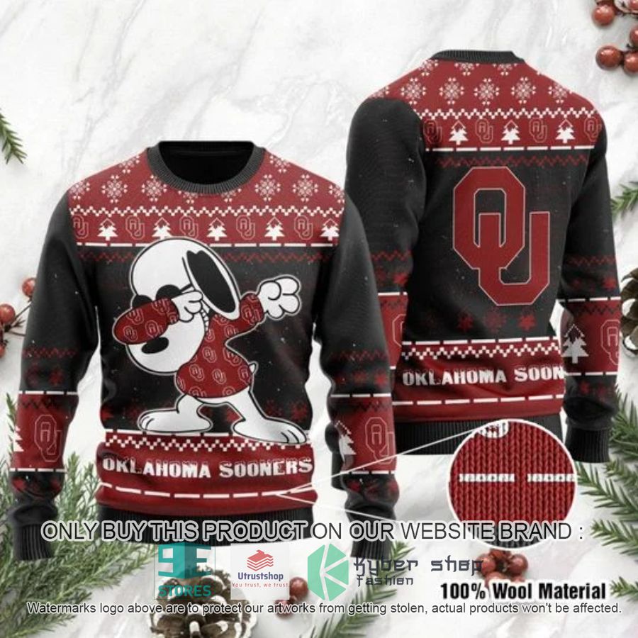 oklahoma sooners snoopy dabbing ugly chrisrtmas sweater 2 19341