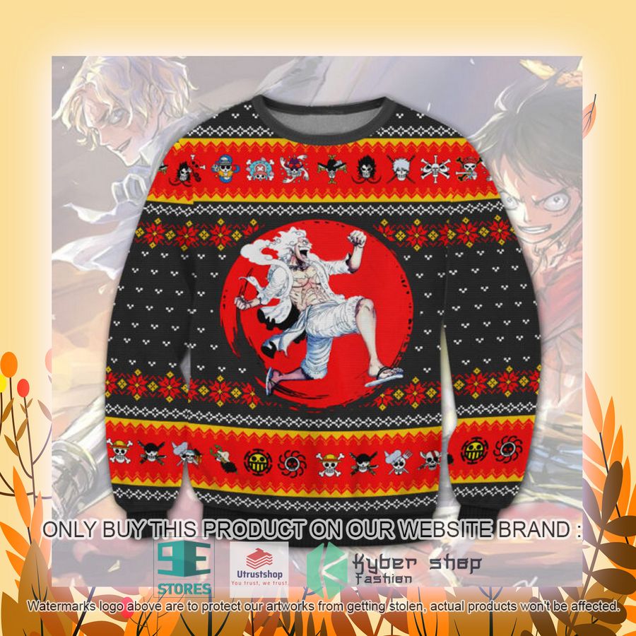 NEW One Piece Luffy Gear 5 Ugly Sweater 4 one piece luffy gear 5 ugly christmas sweater 4 24574