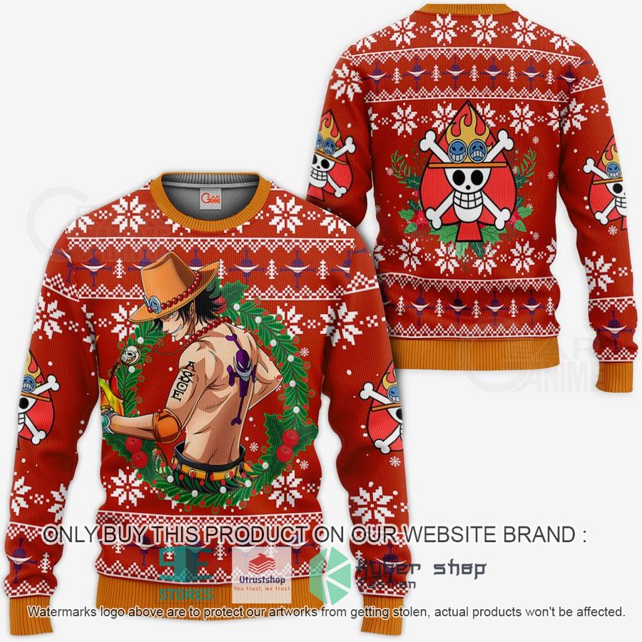 NEW One Piece Portgas D Ace Ugly Sweater 3 one piece portgas d ace ugly christmas sweater 1 27479