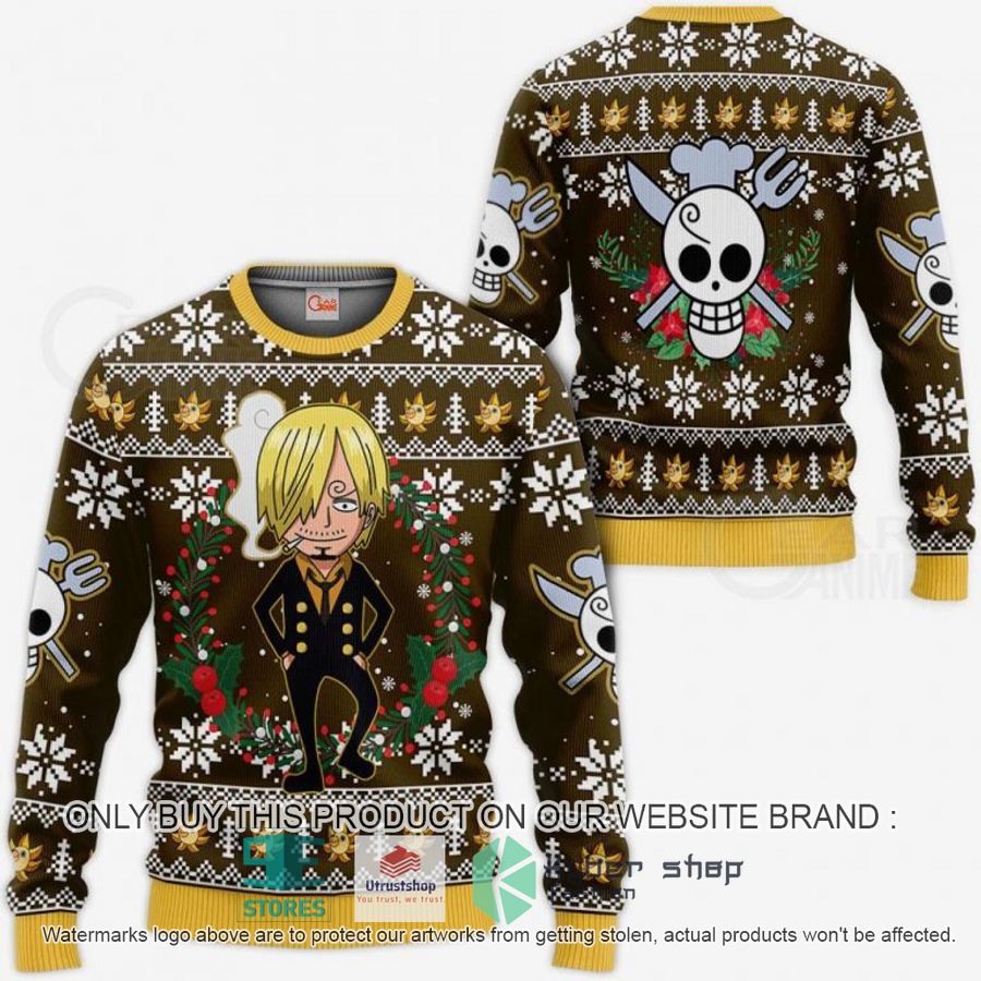 NEW One Piece Sanji Ugly Sweater 1 one piece sanji ugly christmas sweater 1 21438
