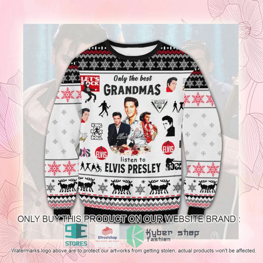 NEW Only The Best Grandmas Listen to Elvis Presley Ugly Sweater 2 only the best grandmas listen to elvis presley ugly christmas sweater 2 85723