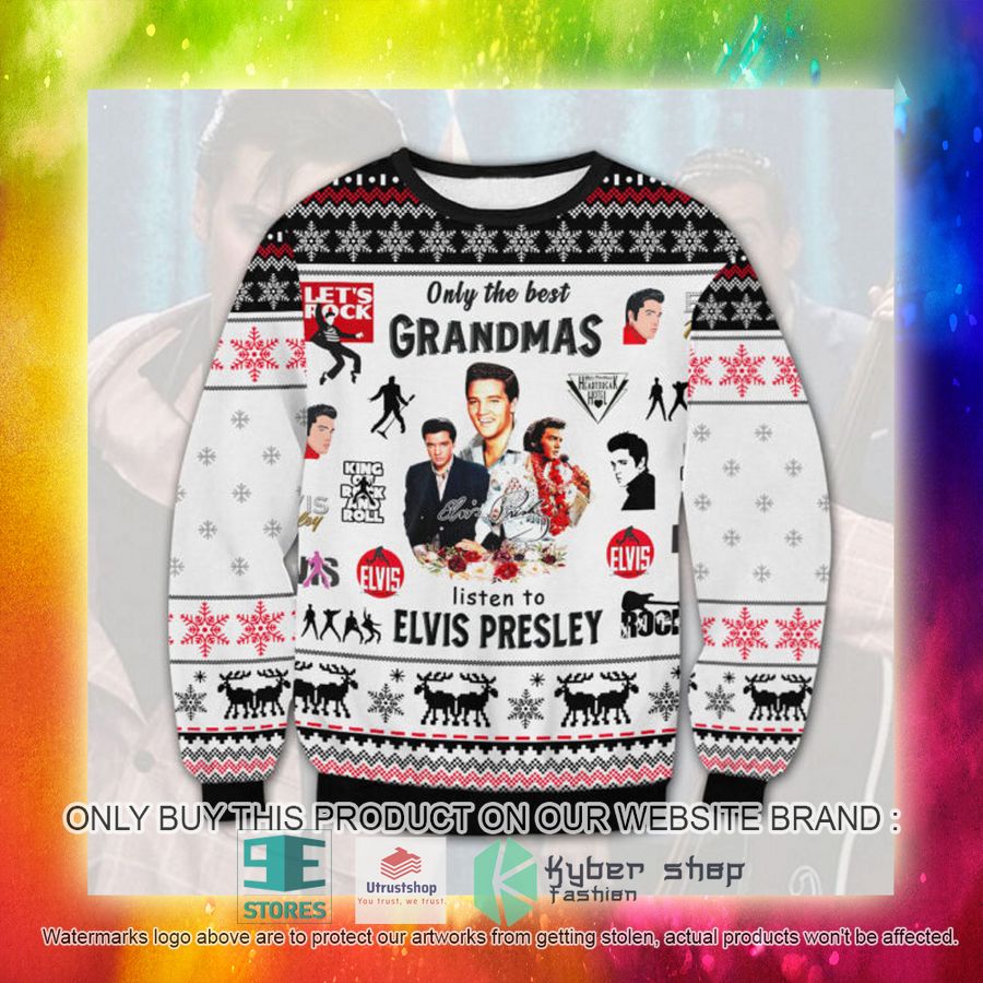 NEW Only The Best Grandmas Listen to Elvis Presley Ugly Sweater 3 only the best grandmas listen to elvis presley ugly christmas sweater 3 50017