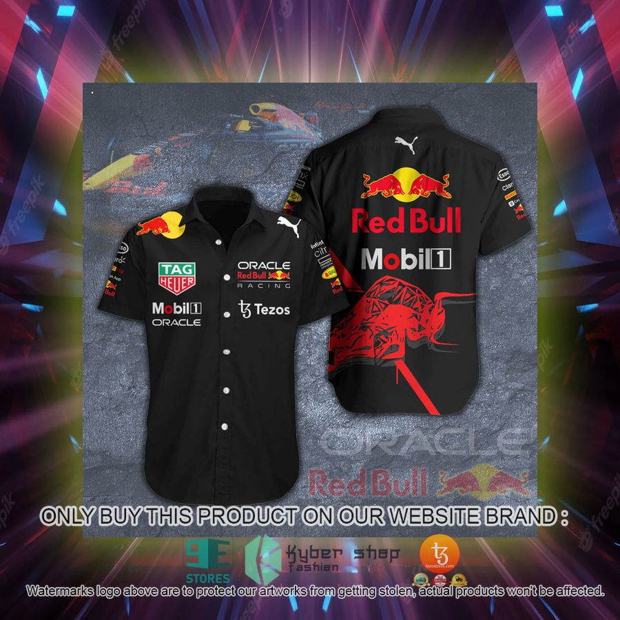 oracle red bull racing tezos mobil 1 black hawaiian shirt 2 44753