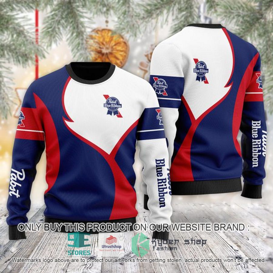 pabst blue ribbon ugly christmas sweater 1 27328