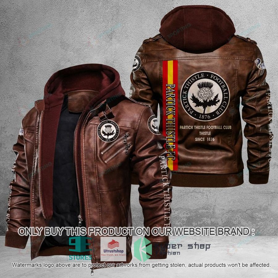 NEW Partick Thistle F.C Thistle Since 1876 Men Leather Jacket 2 partick thistle f c thistle since 1876 leather jacket 2 235