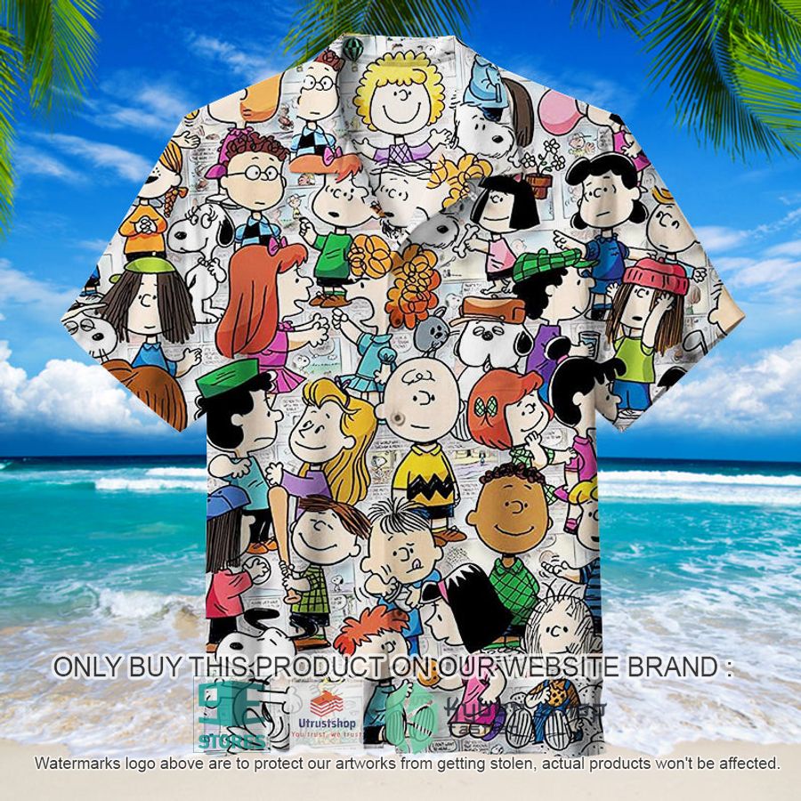 NEW Peanuts Characters white Hawaii Shirt 8 peanuts characters white hawaiian shirt 1 59754