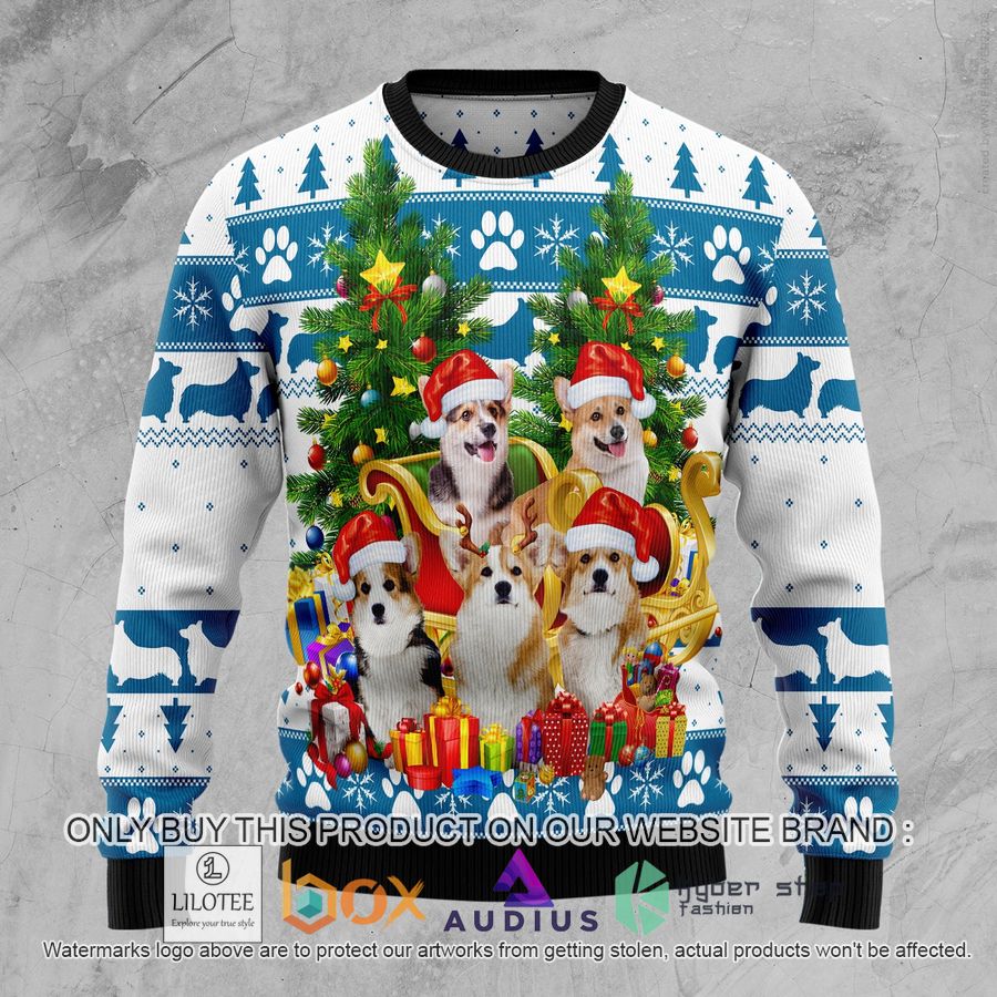pembroke welsh corgi greeting ugly christmas sweater 1 79681