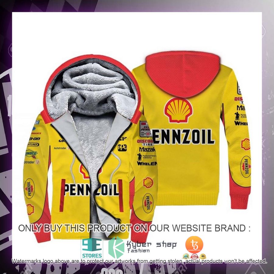 HOT Pennzoil Joey Logano Racing Fleece Zipper Hoodie 2 pennzoil joey logano racing fleece hoodie 2 73063