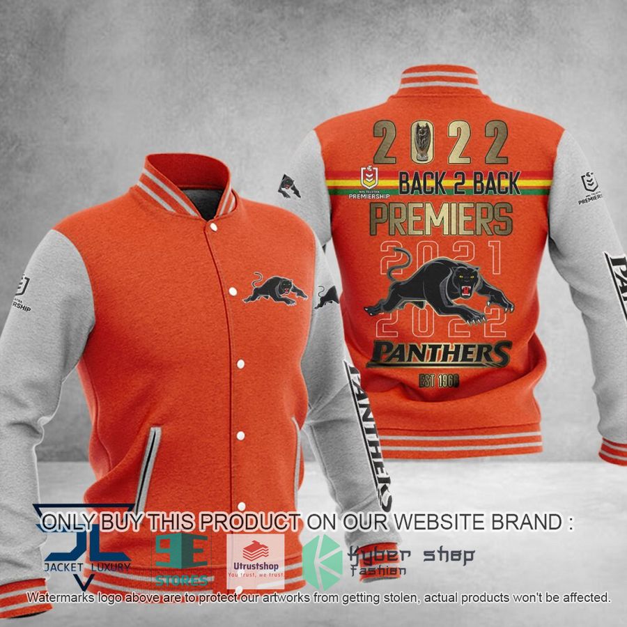 NEW Penrith Panthers 2022 Back To Back Premiers Baseball Jacket 4 penrith panthers 2022 back to back premiers baseball jacket 4 4264