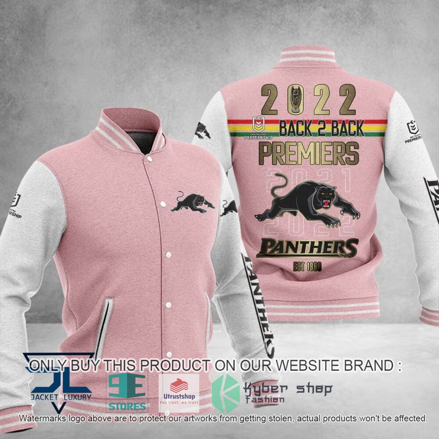 NEW Penrith Panthers 2022 Back To Back Premiers Baseball Jacket 5 penrith panthers 2022 back to back premiers baseball jacket 5 19682