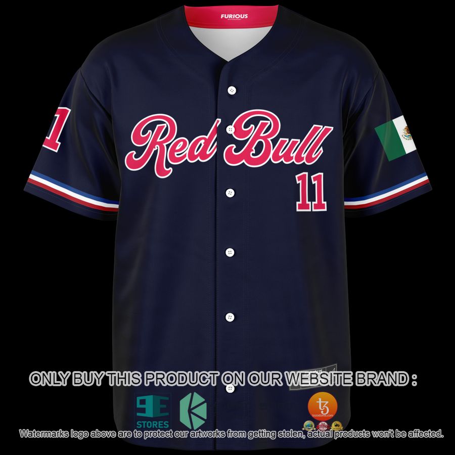 HOT Perez Red Bull 11 Navy Baseball Jersey 2 perez red bull 11 navy baseball jersey 2 83897