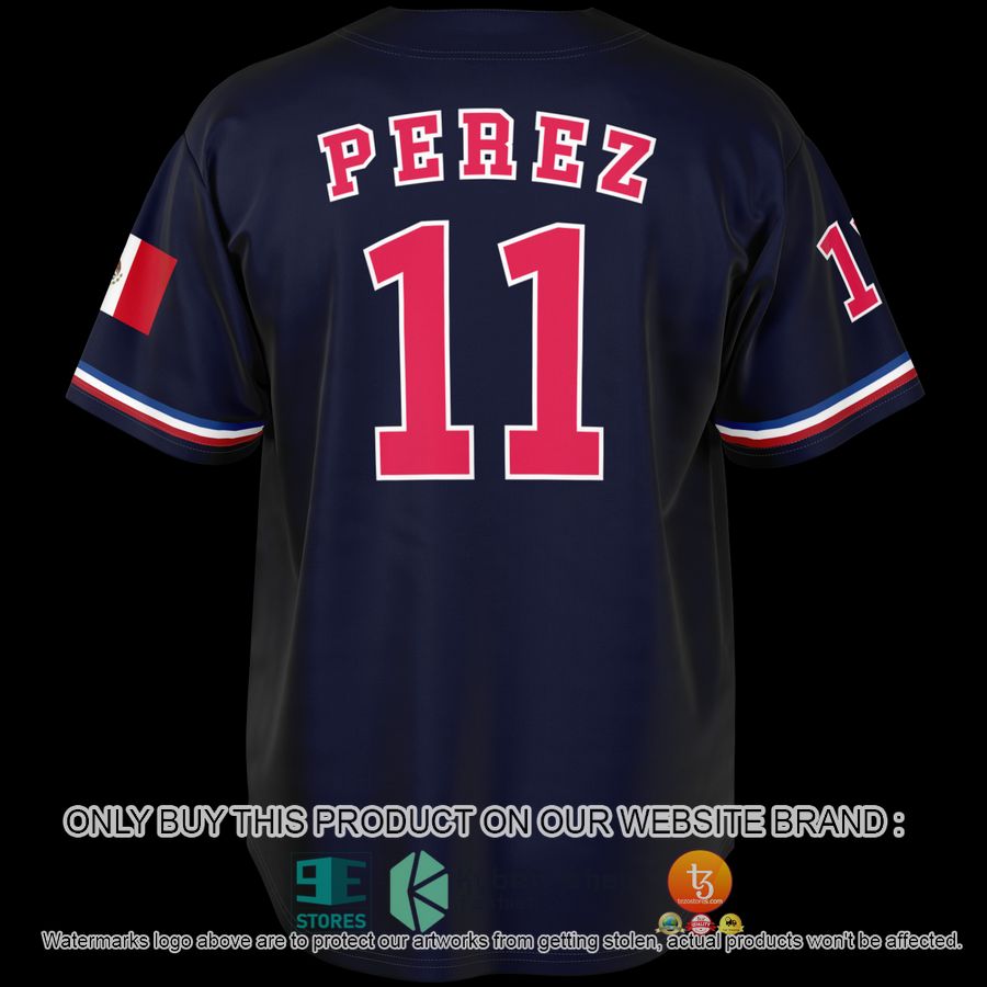 HOT Perez Red Bull 11 Navy Baseball Jersey 3 perez red bull 11 navy baseball jersey 3 31576