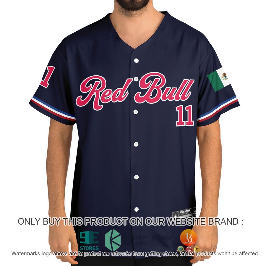 HOT Perez Red Bull 11 Navy Baseball Jersey 4 perez red bull 11 navy baseball jersey 4 50032