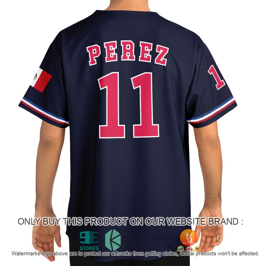 HOT Perez Red Bull 11 Navy Baseball Jersey 5 perez red bull 11 navy baseball jersey 5 70339