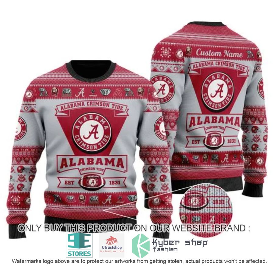 personalized alabama crimson tide football ugly chrisrtmas sweater 2 77831