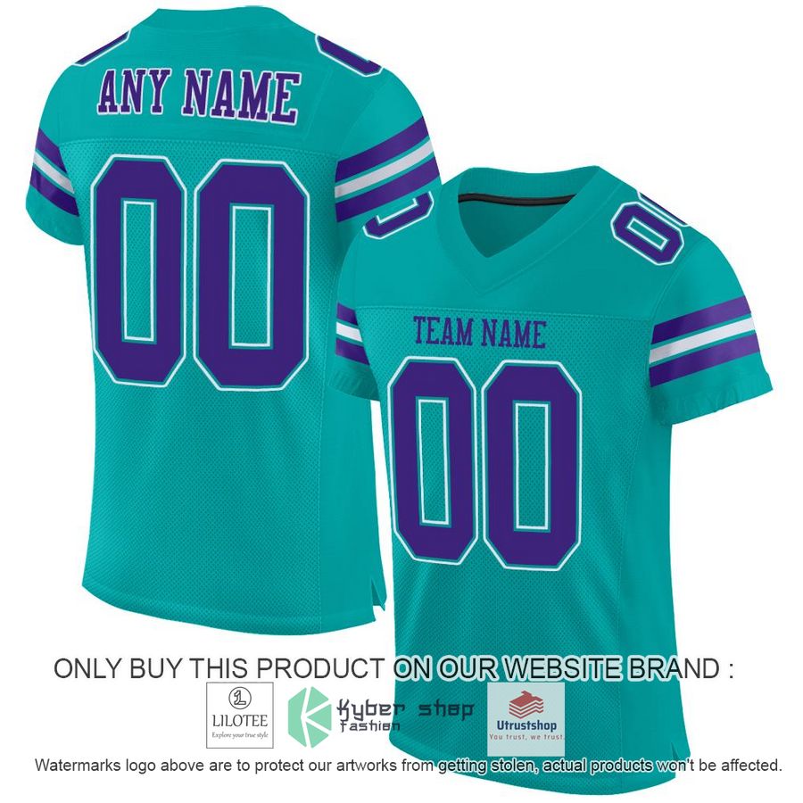 personalized aqua purple white football jersey 1 54857