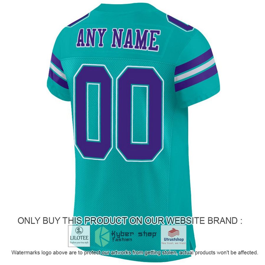 NEW Aqua Purple White CUSTOM Football Shirt 3 personalized aqua purple white football jersey 3 5488