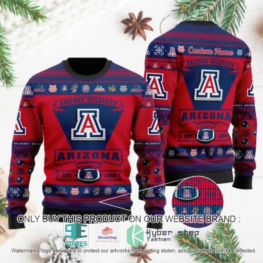 NEW Personalized Arizona Wildcats Football Ugly Sweater 4 personalized arizona wildcats football ugly chrisrtmas sweater 4 27936
