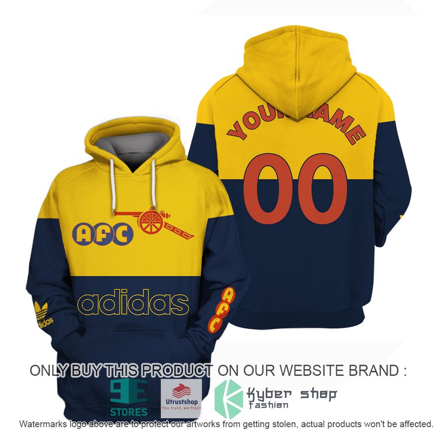 personalized arsenal fc logo blue yellow 3d shirt hoodie 1 98533