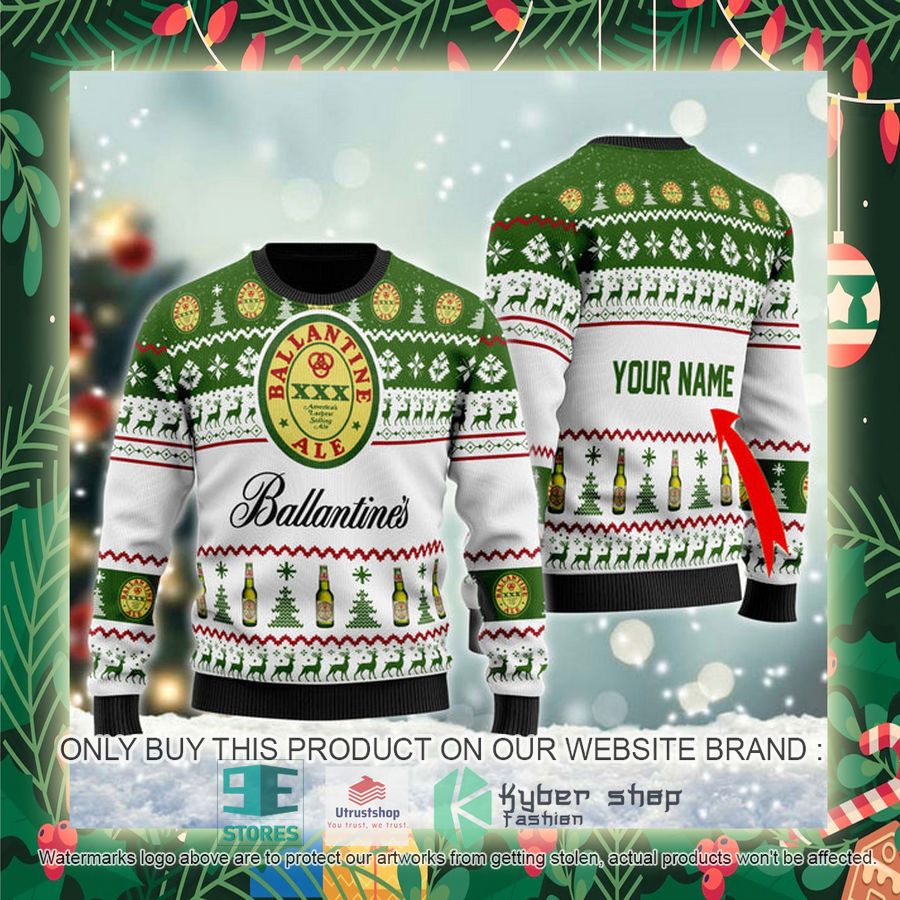 personalized ballantine beer ugly christmas sweater 2 54955