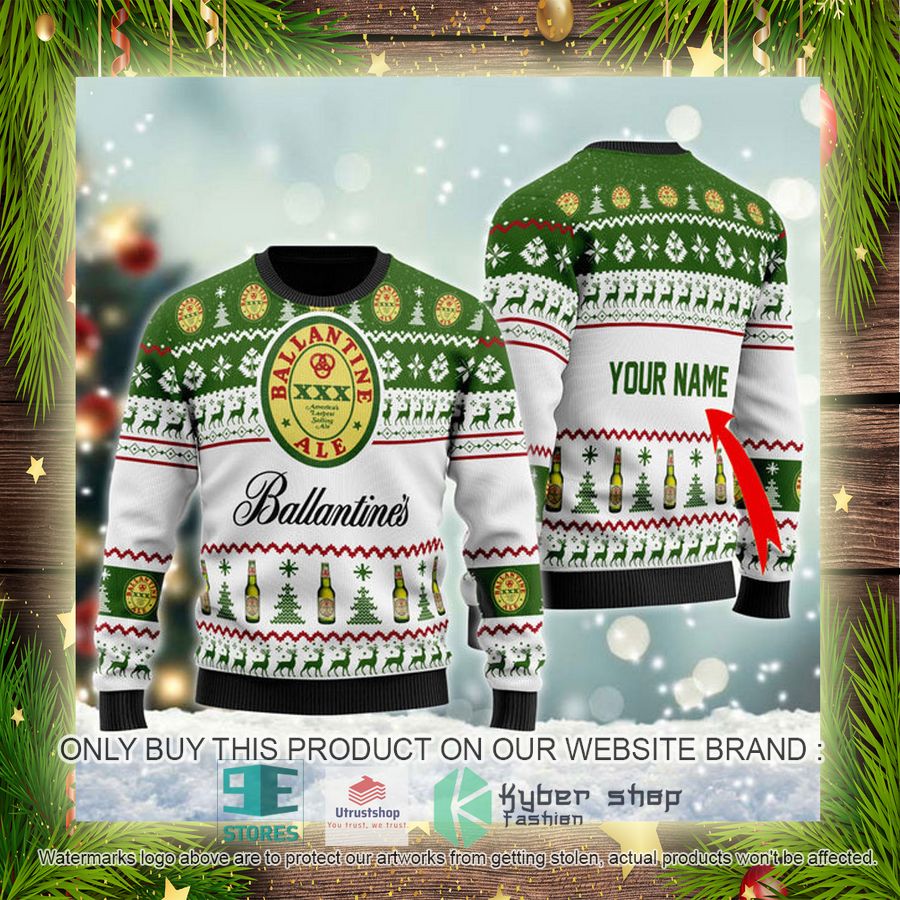 NEW Personalized Ballantine Beer Christmas Ugly Sweater 4 personalized ballantine beer ugly christmas sweater 4 78487
