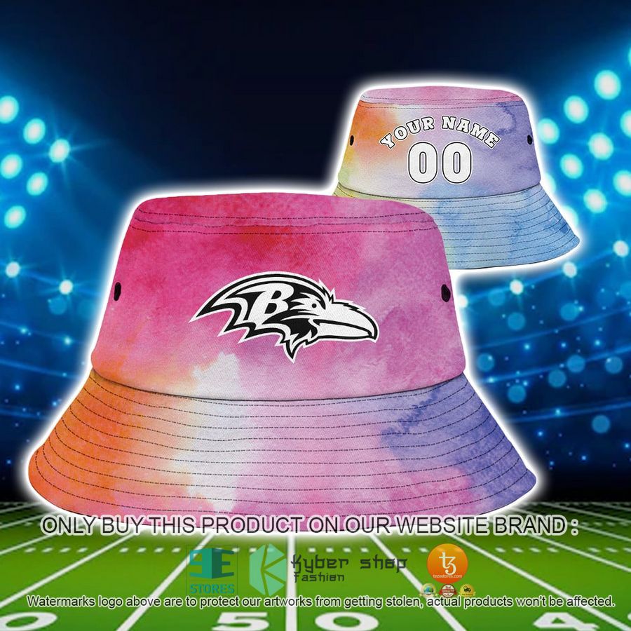 personalized baltimore ravens crucial catch a bucket hat hat 1 19061