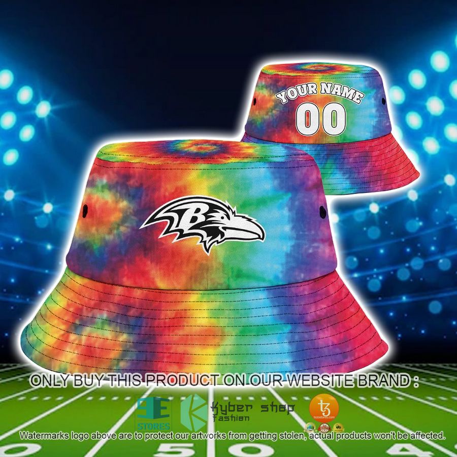 personalized baltimore ravens crucial catch b bucket hat cap 1 34586