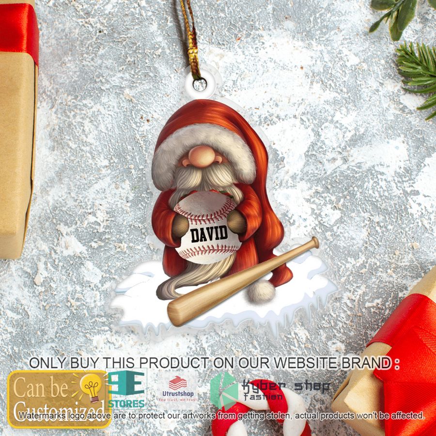 NEW Personalized Baseball Gnomes Christmas Ornament 3 personalized baseball gnomes christmas ornament 3 83711