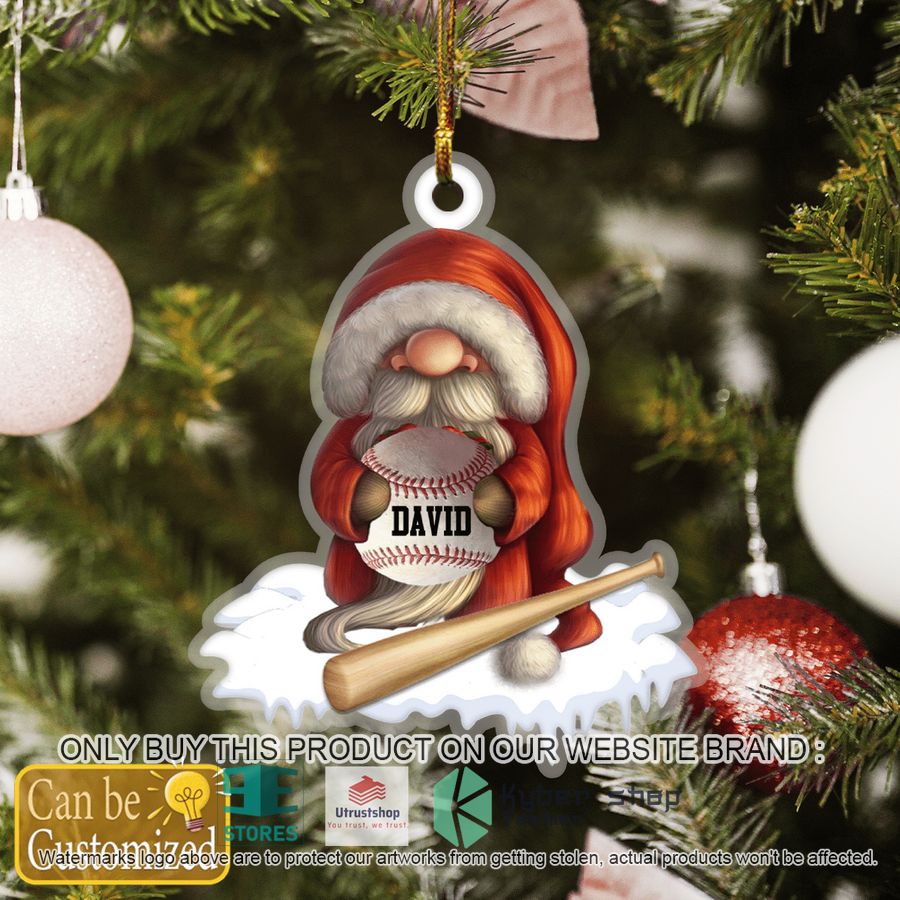 NEW Personalized Baseball Gnomes Christmas Ornament 5 personalized baseball gnomes christmas ornament 5 29496