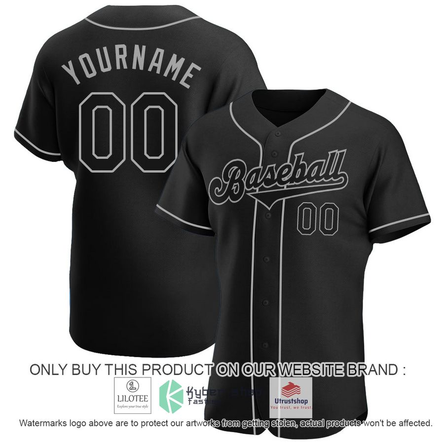 personalized black black gray baseball jersey 1 97362