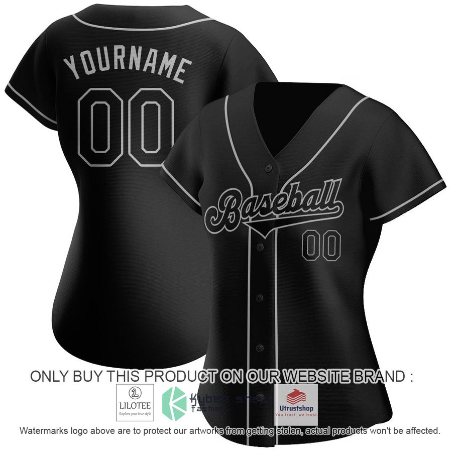 NEW Black Black Gray CUSTOM Baseball Shirt 3 personalized black black gray baseball jersey 3 18109