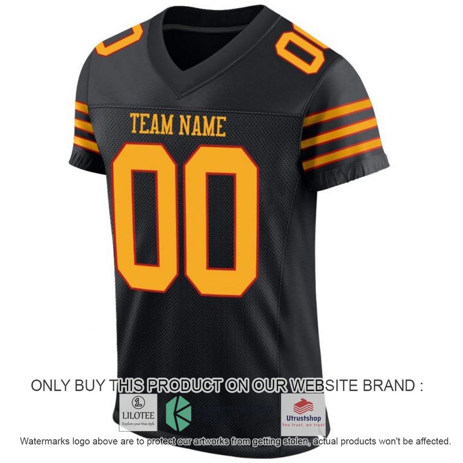 NEW Black Gold Scarlet CUSTOM Football Shirt 2 personalized black gold scarlet football jersey 2 41905