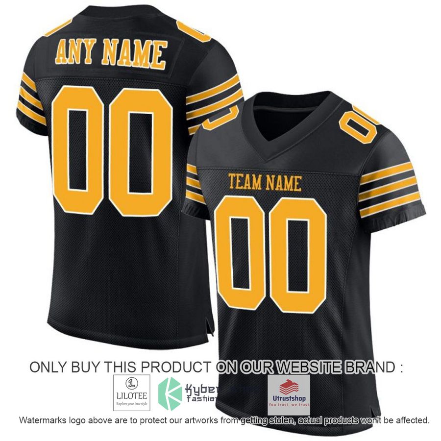 personalized black gold white football jersey 1 13771