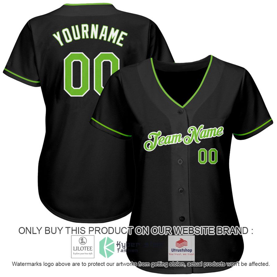 NEW Black Neon Green White CUSTOM Baseball Shirt 2 personalized black neon green white baseball jersey 2 50913