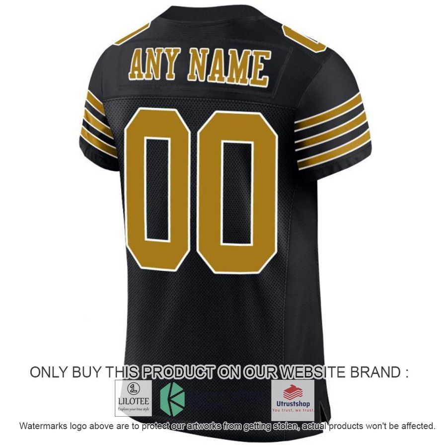 NEW Black Old Gold White CUSTOM Football Shirt 3 personalized black old gold white football jersey 3 13780