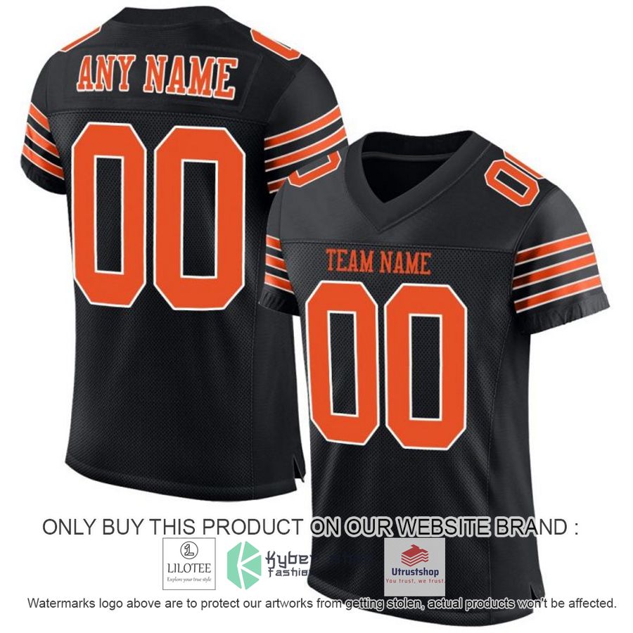 personalized black orange white football jersey 1 32381