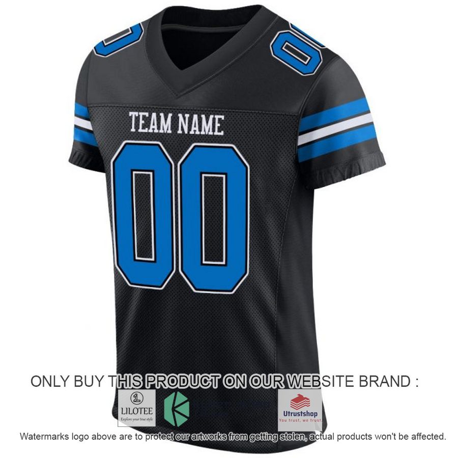 NEW Black Panther Blue White CUSTOM Football Shirt 2 personalized black panther blue white football jersey 2 27557