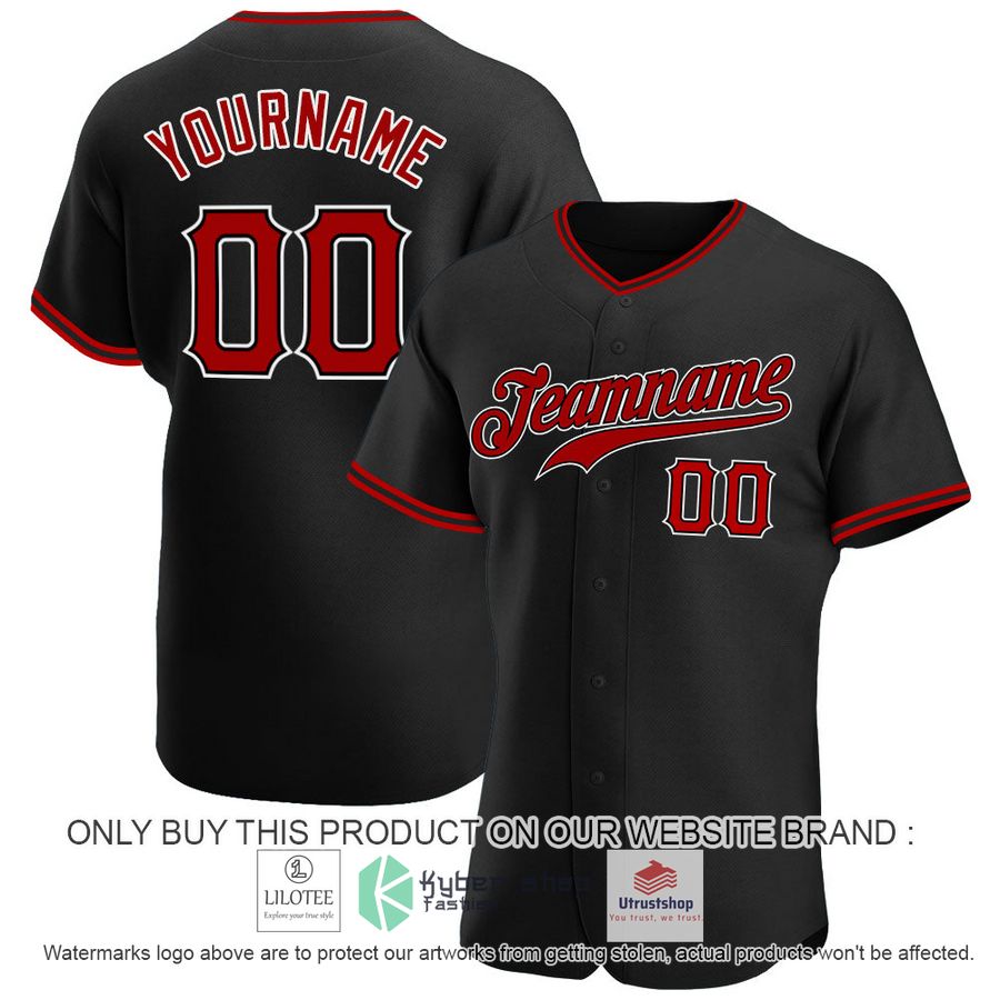 personalized black red white baseball jersey 1 12010