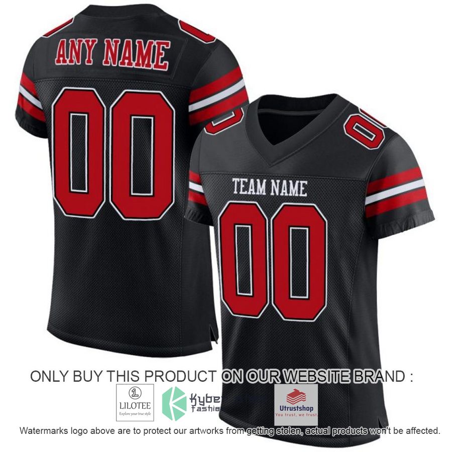 personalized black red white football jersey 1 60897
